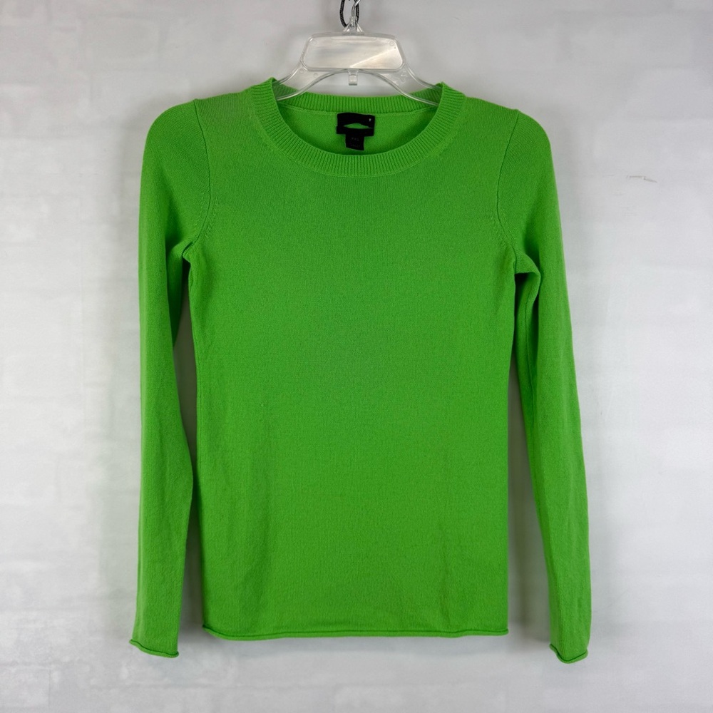 J.Crew Collection Italian Cashmere Crewneck Sweater Lime Green Women’s XXS